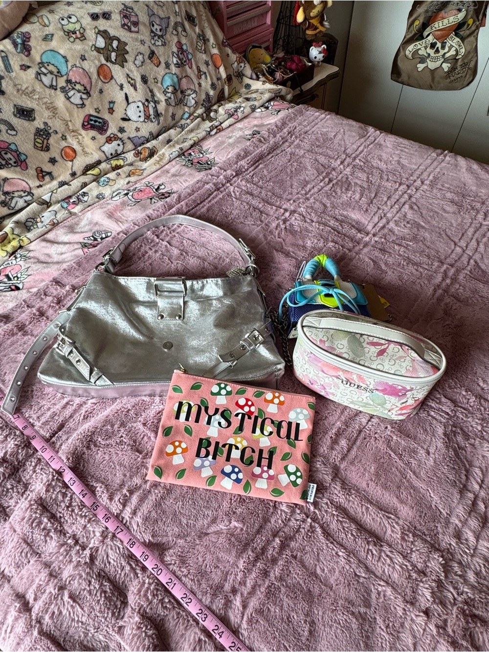 Silver Kids Shoulder Bag - Metallic Handbag for Kids